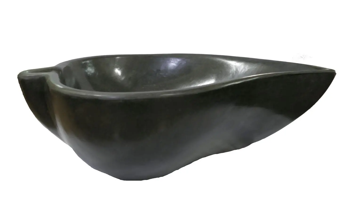 Artikelbild 2 des Artikels “Schale mit Blattdesign, natürlicher Rand, ca. 50 x 36 x 15 cm. Hergestellt aus Riverstone “